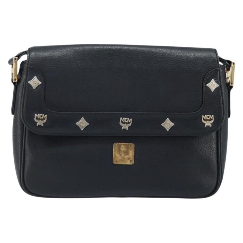 MCM Vintage Vicetos Leather Black Leather Shoulder Bag Bag